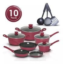 Jogo de panelas 10 peças indução revestimento cerâmico Jogo de panelas 10 peças indução revestimento cerâmico