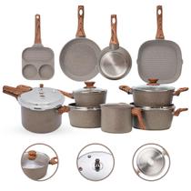 Jogo de Panelas 10 Peças Premium 4mm Indução Revestimento Cerâmico