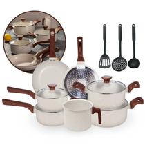 Jogo de Panelas 10 Peças Premium Revestimento Cerâmico Indução Antiaderente Mimo Style