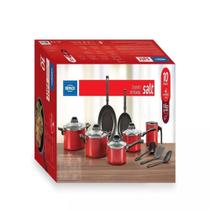 Jogo de Panelas 10 Peças Salt Vermelho Brinox