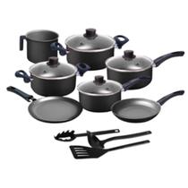 Jogo de Panelas 10 Peças - Varias Cores - Antiaderente - Teflon - Tampa de Vidro