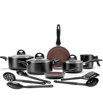 Jogo de Panelas 11 Peças Brinox Smart Plus Revestimento Cerâmico com Utensílios Preto