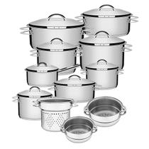 Jogo De Panelas 11 Peças Inox Fundo Triplo Solar Tramontina Jogo De Panelas 11 Peças Inox Fundo Triplo Solar Tramontina