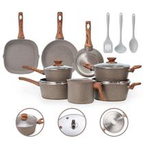Jogo de Panelas 11 Peças Premium 4mm Indução Revestimento Cerâmico Jogo de Panelas 11 Peças Premium 4mm Indução Revestimento Cerâmico