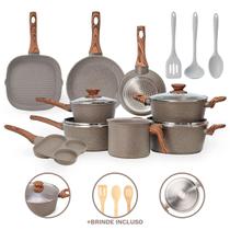 Jogo de Panelas 12 Peças Premium Indução Revestimento Cerâmico Jogo de Panelas 12 Peças Premium Indução Revestimento Cerâmico
