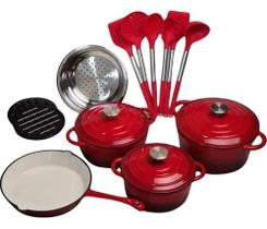 Jogo De Panelas 16 Peças Ferro Fundido Esmaltado Novakasa Jogo De Panelas 16 Peças Ferro Fundido Esmaltado Novakasa