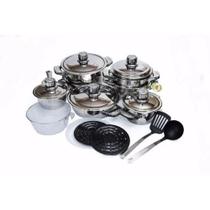 Jogo De Panelas 19 Peças Aço Cirurgico Inox 9 Camadas