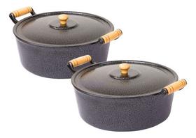 Jogo De Panelas 20 22 Alumínio Fundido Batido Grosso C/tampa