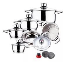 Jogo De Panelas 23 Peças - Fogão A Indução - Aço Inox - Top