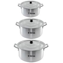 Jogo de Panelas 3 Caçarolas Alumínio N 26 28 30