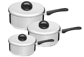 Jogo De Panelas 3 Peças Eterna Alumínio Polido Nigro