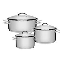 Jogo De Panelas 3 Peças Inox Fundo Triplo Solar Tramontina