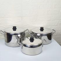 Jogo De Panelas 3 PEÇAS KIT HOTEL Alumínio Polido