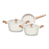 Jogo de Panelas 3 Peças Linha Titanium Natural cor Bege MTA - 8448 Jogo de Panelas 3 Peças Linha Titanium Natural cor Bege MTA - 8448