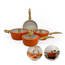 Jogo De Panelas 4 Peças Antiaderente Cerâmico Gás E Indução