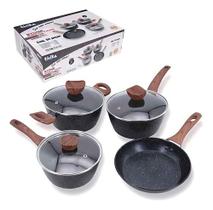 Jogo De Panelas 4 Peças Antiaderente Fogão Gás E Elétrico