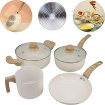Jogo De Panelas 4 Peças Cerâmica Vanilla Panelas E Frigideira