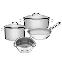 Jogo De Panelas 4 Peças Inox Fundo Triplo Solar Tramontina Jogo De Panelas 4 Peças Inox Fundo Triplo Solar Tramontina