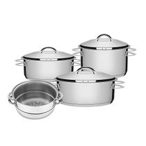 Jogo De Panelas 4 Peças Inox Fundo Triplo Solar Tramontina Jogo De Panelas 4 Peças Inox Fundo Triplo Solar Tramontina