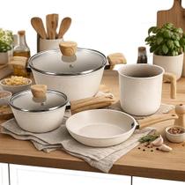 Jogo de Panelas 4 Peças Revestimento Cerâmico Antiaderente Indução