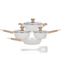 Jogo De Panelas 5 Pçs Indução Rev Cerâmico Mármol Mimo Style Jogo De Panelas 5 Pçs Indução Rev Cerâmico Mármol Mimo Style