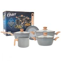 Jogo de Panelas 5 PeÃas Oster Marble Edition Antiaderente InduÃÃo CerÃmica Cinza Escuro - 142488.08 Jogo de Panelas 5 PeÃas Oster Marble Edition Antiaderente InduÃÃo CerÃmica Cinza Escuro - 142488.08
