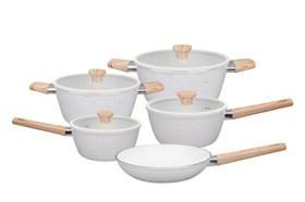 Jogo de Panelas 5 Peca- Revestimento Ceramico Creme - BACCANI Jogo de Panelas 5 Peca- Revestimento Ceramico Creme - BACCANI