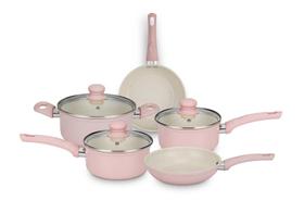 Jogo De Panelas 5 Peça Serena Rosa Antiaderente Cerâmico Jogo De Panelas 5 Peça Serena Rosa Antiaderente Cerâmico