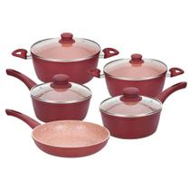 Jogo De Panelas 5 Peças Alumínio Cerâmico Antiaderente Indução Jogo De Panelas 5 Peças Alumínio Cerâmico Antiaderente Indução