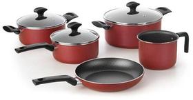 Jogo de panelas 5 peças Amora Vermelho Multiflon Jogo de panelas 5 peças Amora Vermelho Multiflon