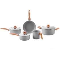 Jogo de Panelas 5 Peças Antiaderente em Alumínio Cerâmic Life Easy Gris 4789/126 Brinox Jogo de Panelas 5 Peças Antiaderente em Alumínio Cerâmic Life Easy Gris 4789/126 Brinox