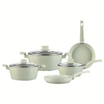 Jogo De Panelas 5 Peças Antiaderente Teflon Kaza Cor Verde Jogo De Panelas 5 Peças Antiaderente Teflon Kaza Cor Verde