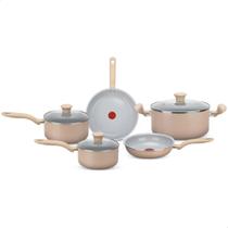 Jogo de Panelas 5 Peças Ceramic Light Sand Rochedo Jogo de Panelas 5 Peças Ceramic Light Sand Rochedo