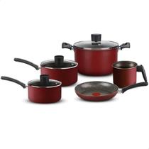 Jogo de Panelas 5 Peças Facilita Vermelho Rochedo