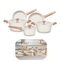 Jogo de Panelas 5 Peças Indução e Todos Fogões Titânio Natural Cerâmico Premium Jogo de Panelas 5 Peças Indução e Todos Fogões Titânio Natural Cerâmico Premium