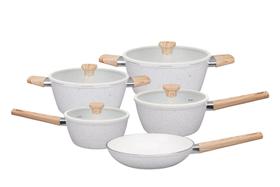 Jogo De Panelas 5 Peças Indução Revestimento Cerâmico Vanilla Baccani