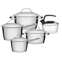 Jogo De Panelas 5 Peças Inox Fundo Triplo Allegra Tramontina