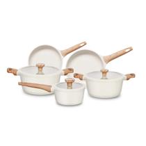 Jogo de Panelas 5 Peças Linha Titanium Natural cor Bege MTA - 8449 Jogo de Panelas 5 Peças Linha Titanium Natural cor Bege MTA - 8449