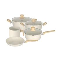 Jogo de Panelas 5 Peças Marble Edition com Leiteira Oster Creme