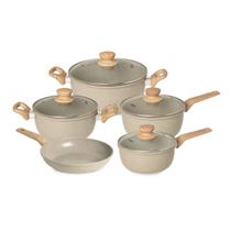 Jogo de Panelas 5 Peças Marble Edition Light Grey Indução Cerâmica Oster Jogo de Panelas 5 Peças Marble Edition Light Grey Indução Cerâmica Oster