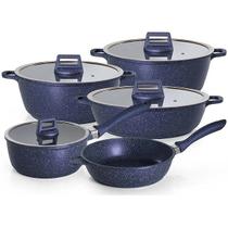 Jogo de Panelas 5 Peças Moda do CHEF Graniflon Azul Jogo de Panelas 5 Peças Moda do CHEF Graniflon Azul