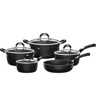 Jogo de Panelas 5 Peças Mônaco Preto Tramontina Alumínio Revestimento Antiaderente Interno e Externo em Starflon Premium Jogo de Panelas 5 Peças Mônaco Preto Tramontina Alumínio Revestimento Antiaderente Interno e Externo em Starflon Premium