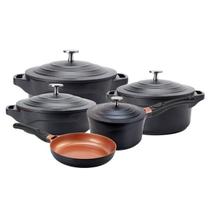 Jogo de Panelas 5 Peças Preta Revestimento Cerâmico LE Cook