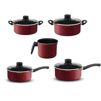 Jogo De Panelas 5 Pecas Smart Vermelho Rochedo R2T1JDC11