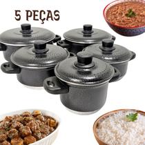 Jogo de Panelas 5 Peças Tampa de Alumínio Craqueada maçãSTORE