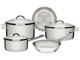 Jogo De Panelas 5 Peças Tramontina Fundo Triplo Aço Inox Alumínio Solar Cozinha Conjunto - 65510780 Jogo De Panelas 5 Peças Tramontina Fundo Triplo Aço Inox Alumínio Solar Cozinha Conjunto - 65510780