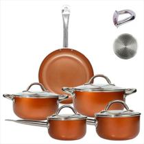 Jogo De Panelas 5pçs Antiaderente Indução Zahtar Hauskraft Cor Bronze Jogo De Panelas 5pçs Antiaderente Indução Zahtar Hauskraft Cor Bronze