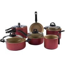 Jogo De Panelas 6 Peças Com Panela De Pressão 4,5L Cereja