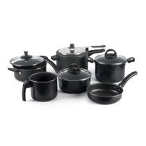 Jogo De Panelas 6 Peças Com Panela De Pressão 4,5L Preto