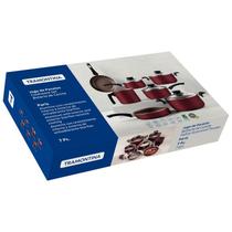 Jogo de Panelas 7 Pcs Antiaderente Paris Vermelho Tramontina